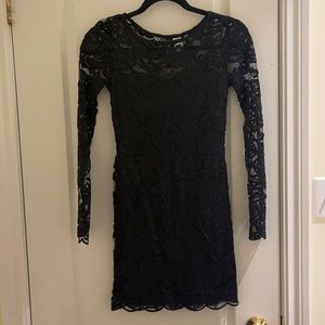 H&M black lace bodycon dress
